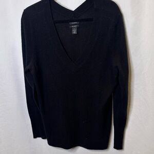 Halogen black 100% cashmere sweater with front and back v neck.  VGUC. Sz XL